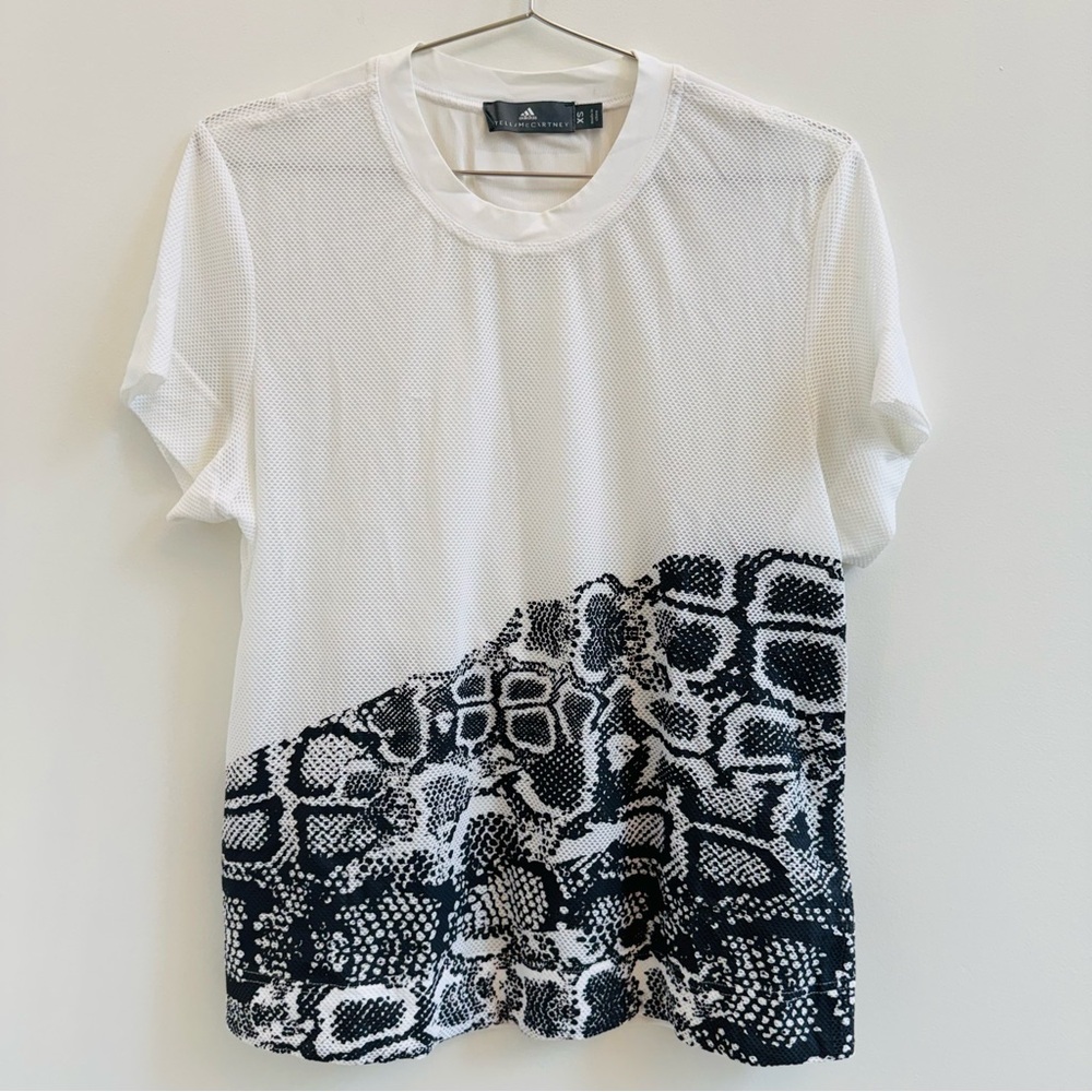 Adidas by Stella McCartney White and Black Mesh Top